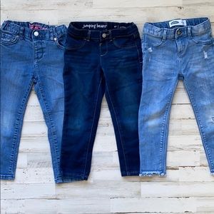 Girls 4T jeans (set of 3)with adjustable waist